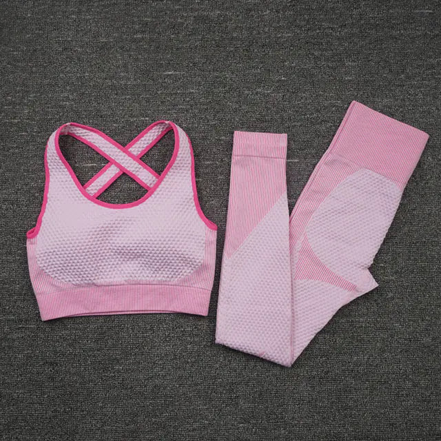 Shockproof Sports Bra and High Waist Yoga Pants