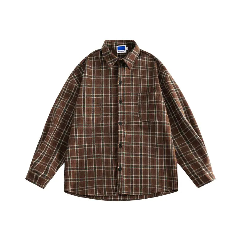 Vintage Checkered Work Shirt for Winter Wear
