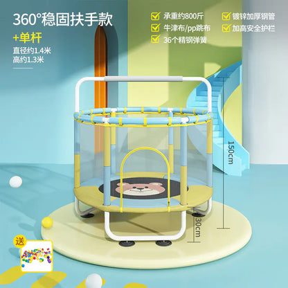 Indoor Kids Trampoline with Safety Net for Home Use