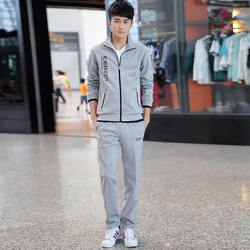 Couple's Sports Leisure Set with Fashion Jacket & Pants