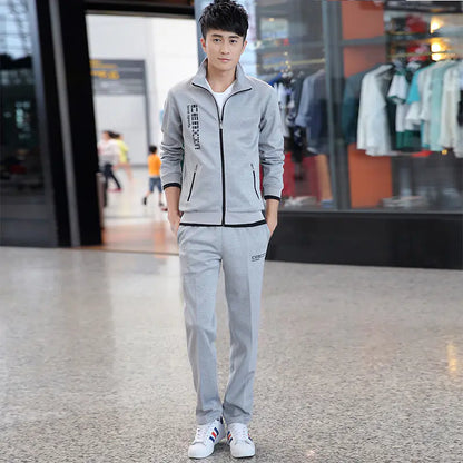 Couple's Sports Leisure Set with Fashion Jacket & Pants