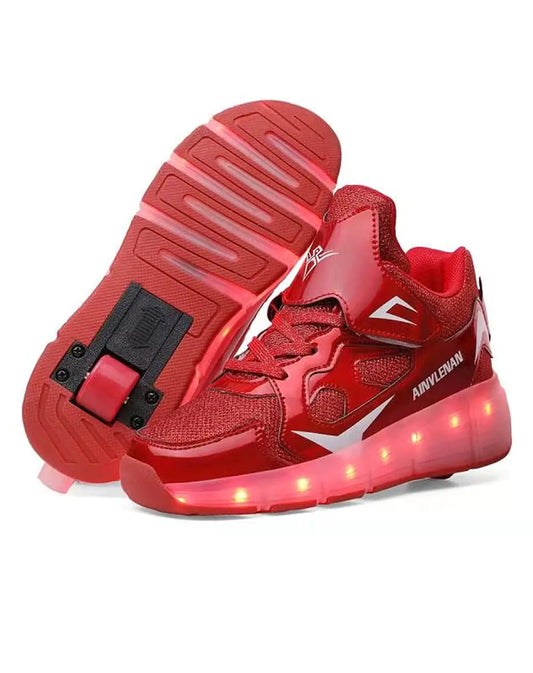 7 Colors LED Rechargeable Kids Roller Skate Shoes with Single Wheel Shoes Sport Sneaker