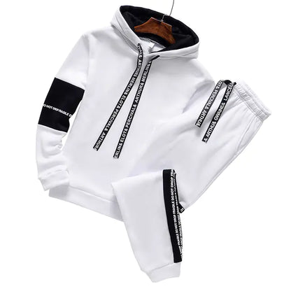Men's Hooded Tracksuit Set for Autumn Winter Wear