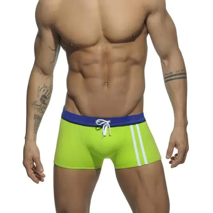 JESSBORN Men's Stylish Low Waist Square Swim Trunks