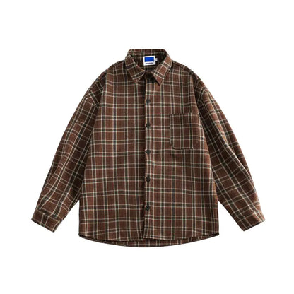 Vintage Checkered Work Shirt for Winter Wear
