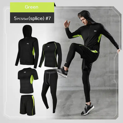 Men's Plus Size Five-Piece Running Sportswear Set
