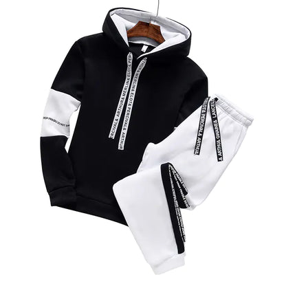 Men's Hooded Tracksuit Set for Autumn Winter Wear