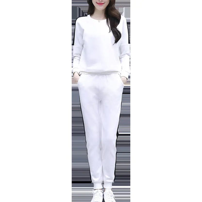 Korean Style Women's Sportswear Set with Long Sleeves