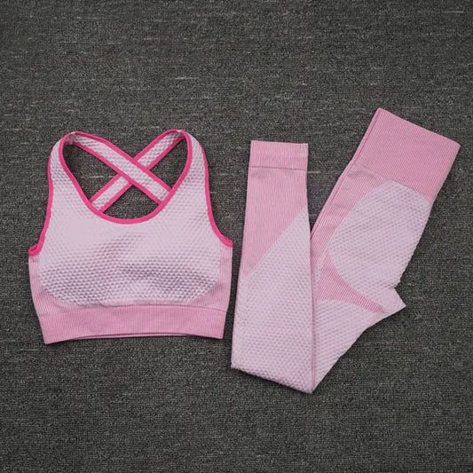 Shockproof Sports Bra and High Waist Yoga Pants