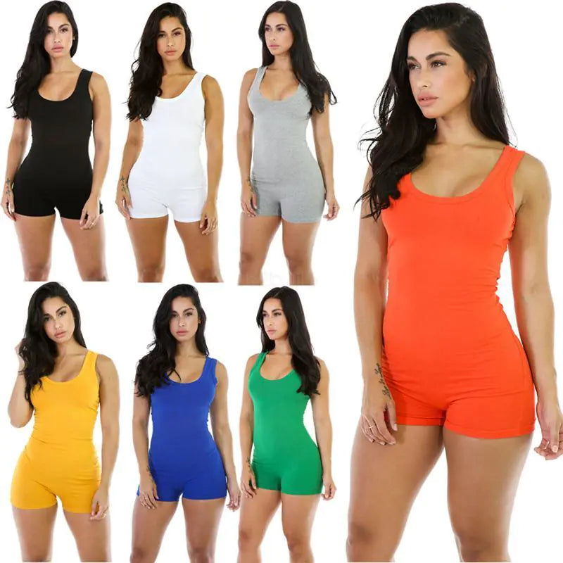 Women's Jumpsuit, Solid Color Sexy Backless Sportswear