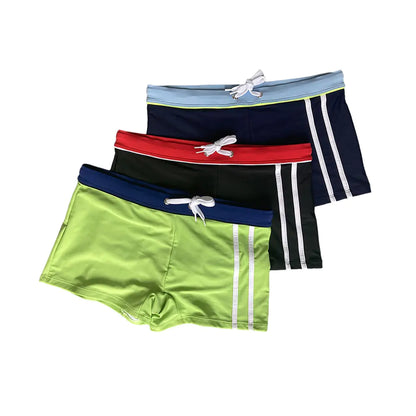 JESSBORN Men's Stylish Low Waist Square Swim Trunks