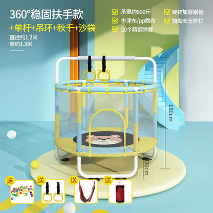 Indoor Kids Trampoline with Safety Net for Home Use