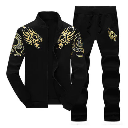 Men's Long Sleeve Set, Casual Sportswear & Hoodie