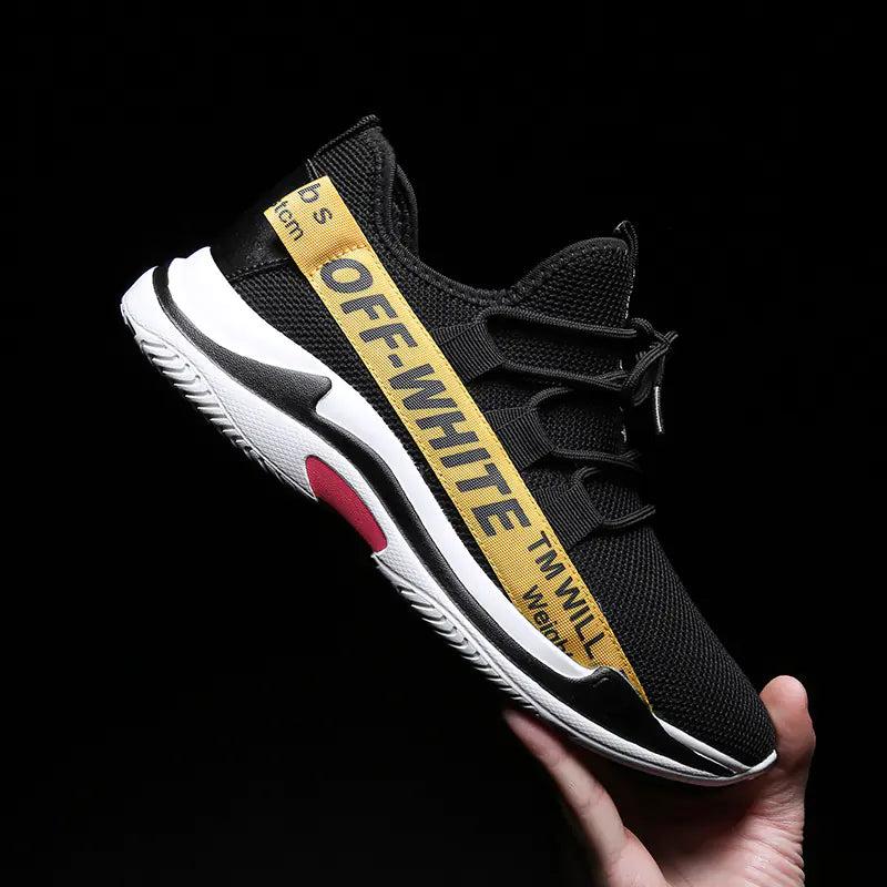 Men's Breathable Knit Sport Sneakers - Fashionable Casual Shoes