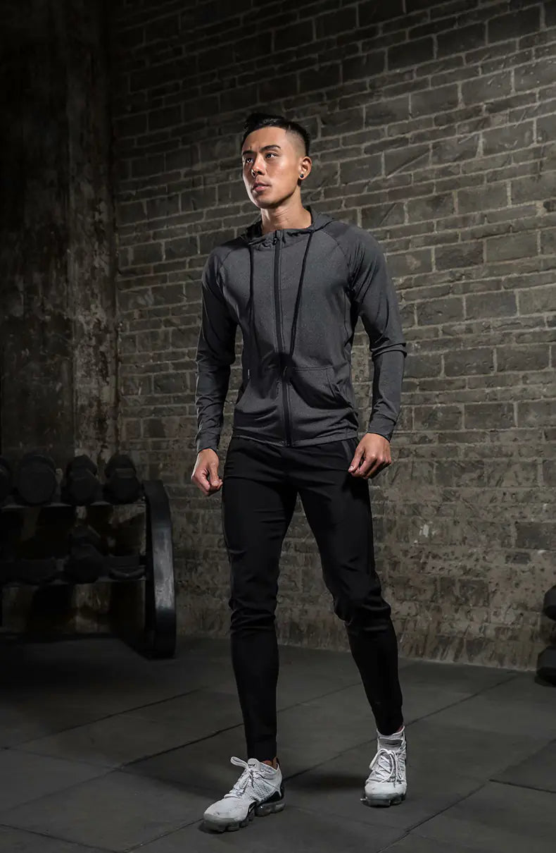 Men's Long-sleeved Stretch Fitness Training Suit