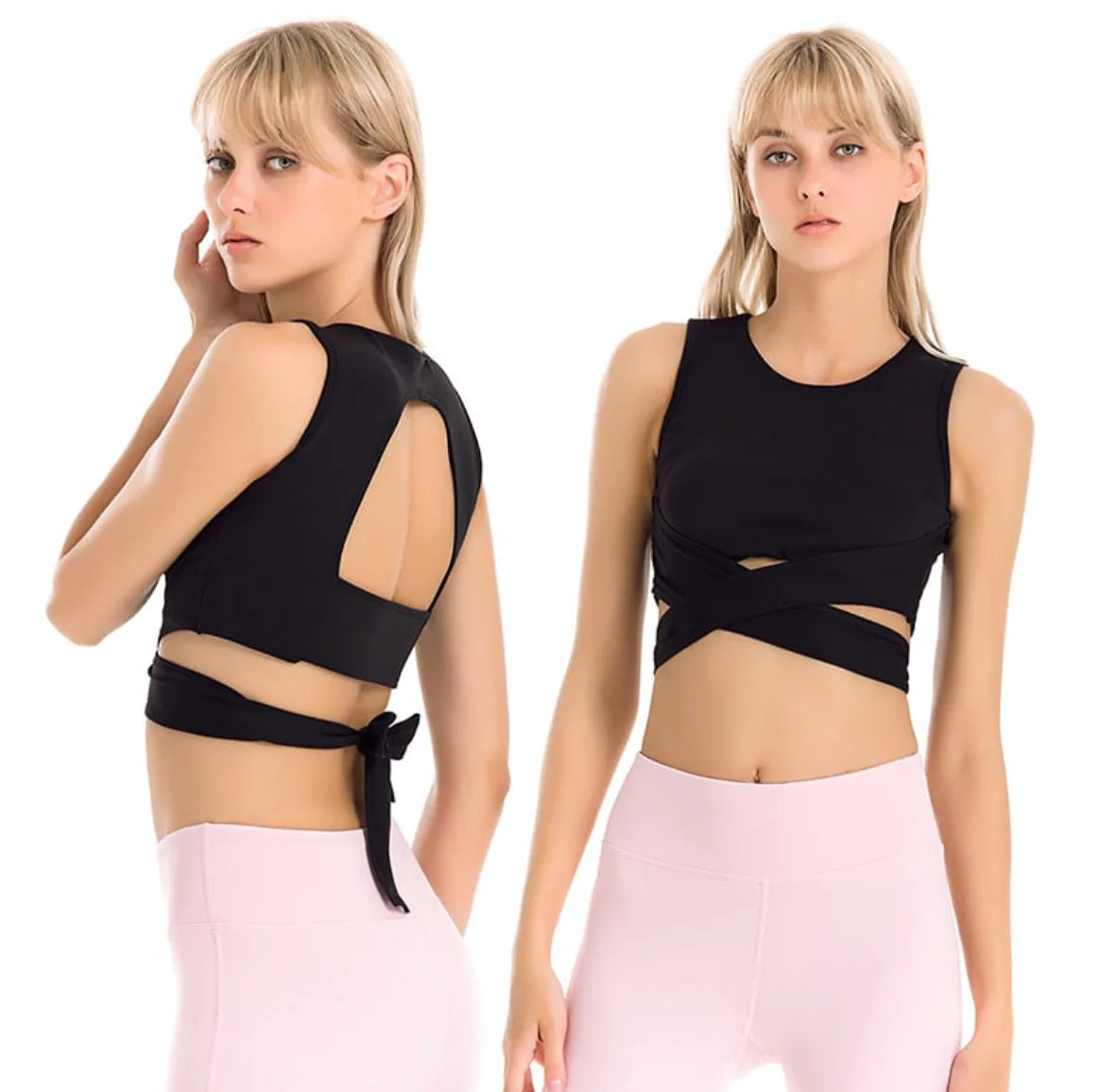Lace-Up Yoga Sports Bra