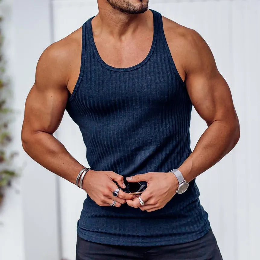 Vertical Stripe Sleeveless Sportswear