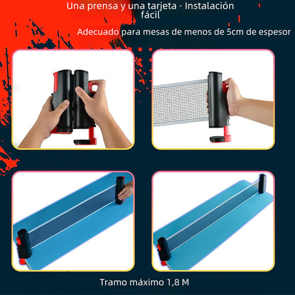 Table Tennis Racket Set with Balls and Adjustable Net