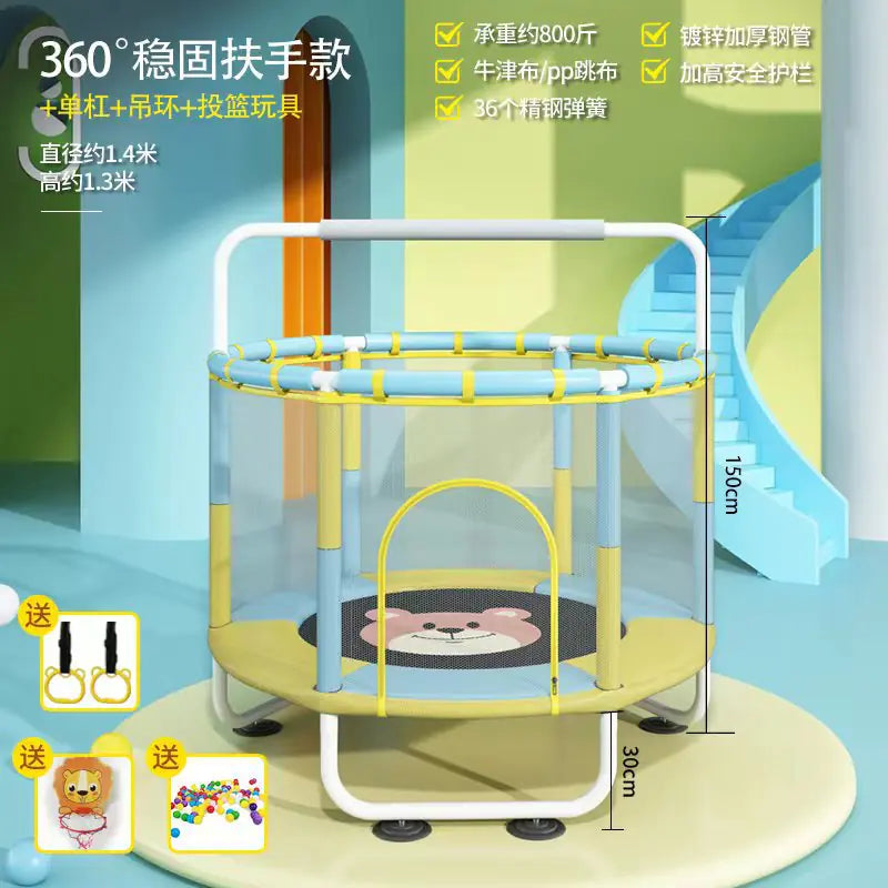 Indoor Kids Trampoline with Safety Net for Home Use